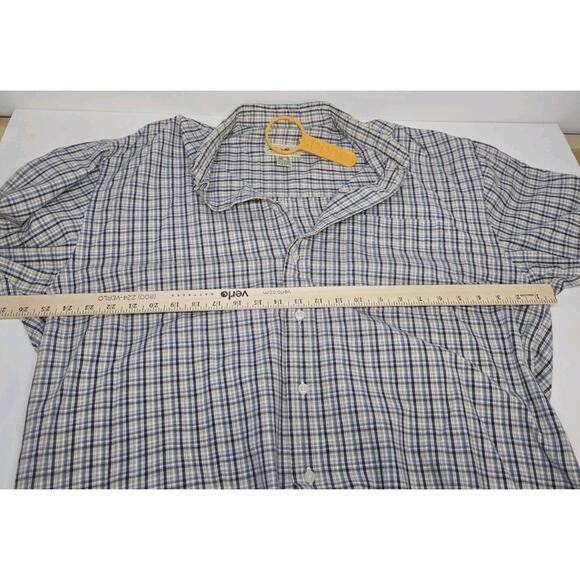Vintage 90s Eddie Bauer Checked Over Shirt Heavy Cotton Button-Down Shacket -XL - Picture 6 of 7